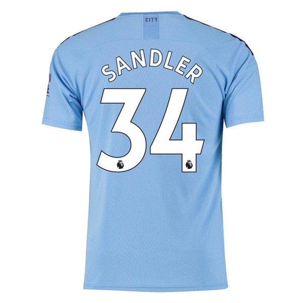 Camiseta Manchester City NO.34 Sandler 1ª 2019/20 Azul